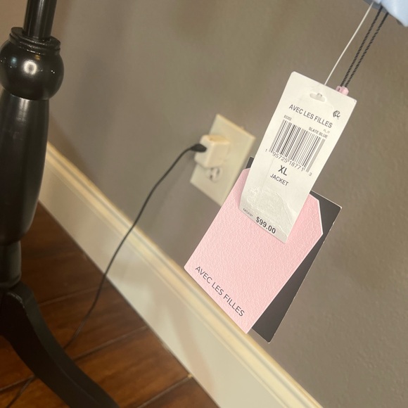 Motto Jacket Vegan Leather Powder Blue Size XL - Picture 5 of 10